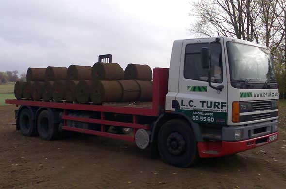 New turf ready for delivery on truck